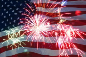 4th of July flag-fireworks