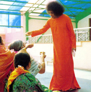 Handing out sacred ash