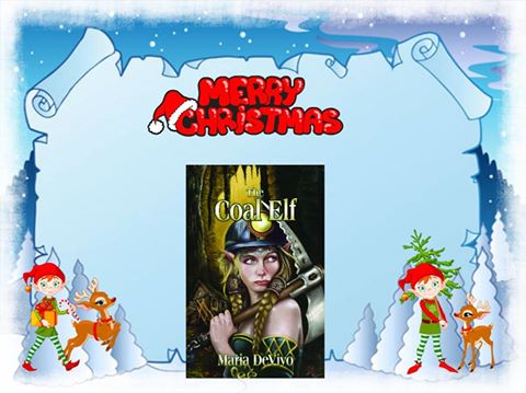 coal elf Christmas with deer