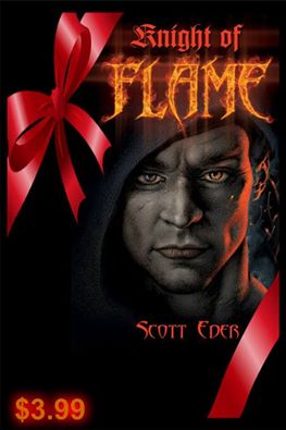 knight of flame Christmas with red ribbon