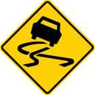 Sign Slippery car