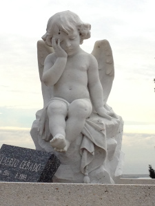 Angel in Montjuic cemetery, Barcelona