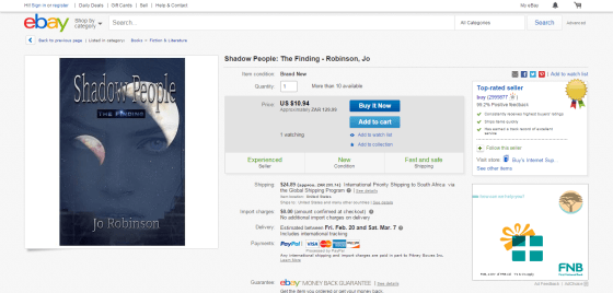 Shadow People The Finding Robinson Jo   eBay