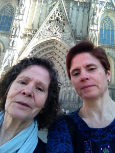 No good at selfies and don't have one of these stick-like thingis. In front of the Cathedral of Barcelona
