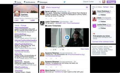 A screen cap of my tweet stream