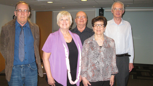L-R Fred Thursfield, Catherine Astolfo, Rick Blechta, Joanne Guidoccio, Scott Stockdale
