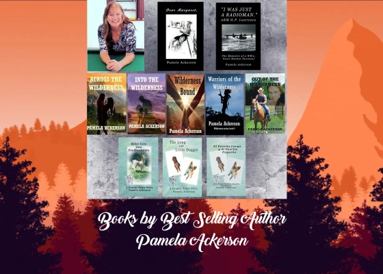 Pam her books collage