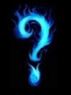 blue flames question mark