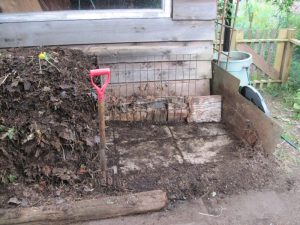 Compost heap flipped and moved