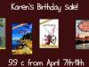 Karen Vaughan’s Birthday Sale! Each book is only 99c from April 7th to&nbsp;11th!